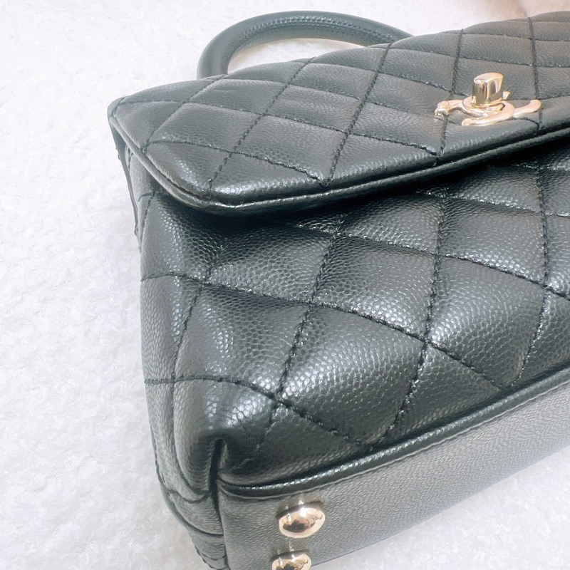 Chanel coco handle 黑金牛皮小號手柄包-2