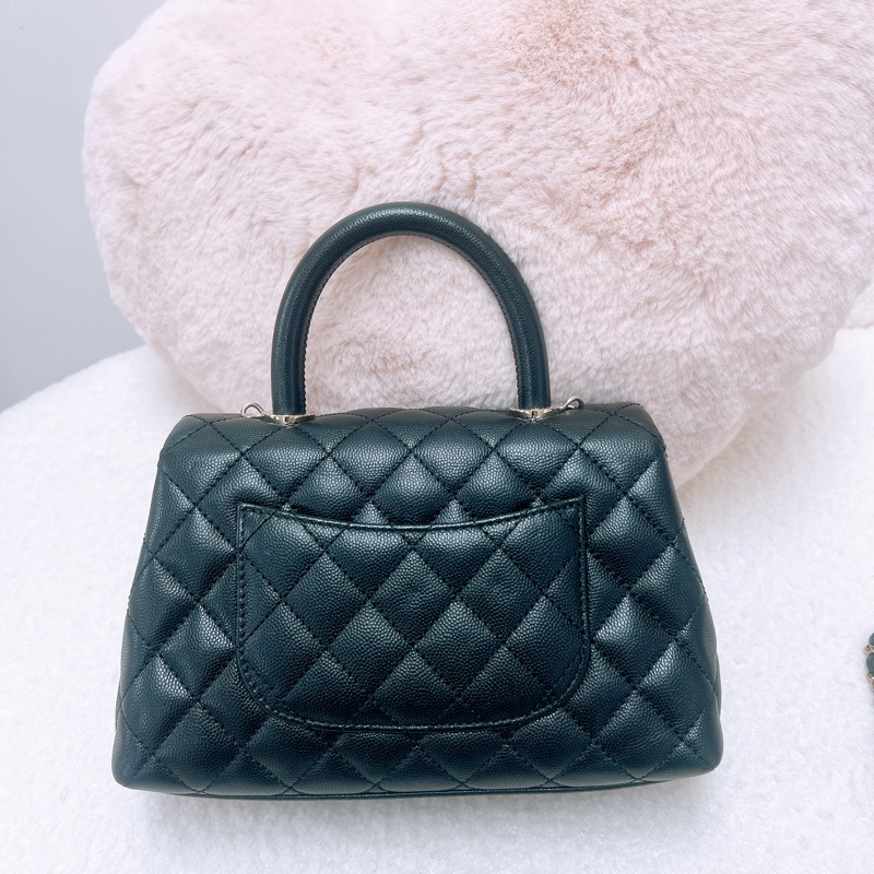 Chanel coco handle 黑金牛皮小號手柄包-7