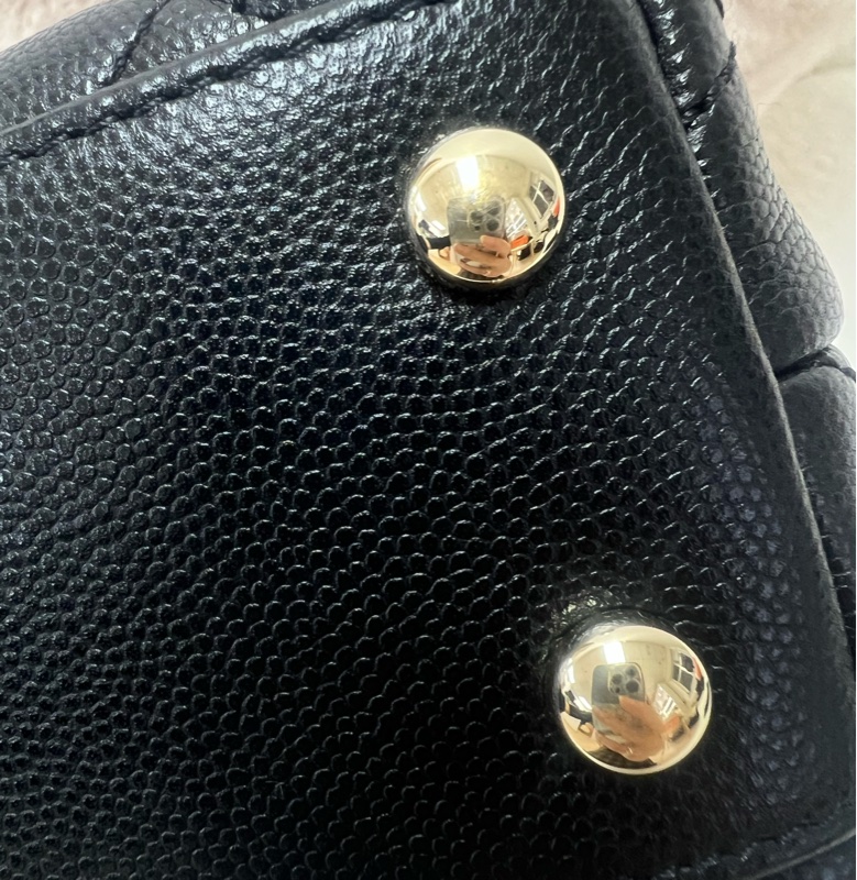 Chanel coco handle 黑金牛皮小號手柄包-11