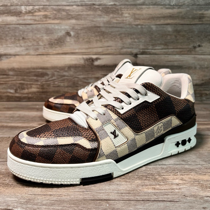 Louis Vuitton路易威登 trainer 蘇富比 棋盤格 棕色 43碼-0