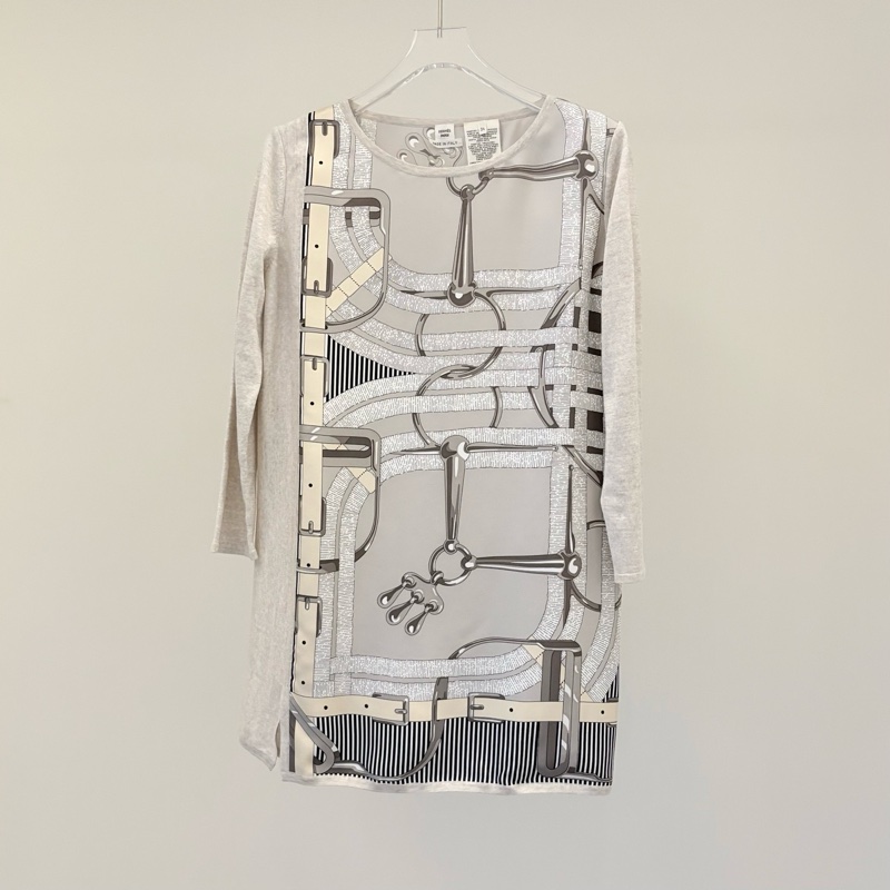 ⭐️99新/Hermes/愛馬仕/印花真絲連衣裙/34碼/118720 肩寬:38 胸圍:94 衣長:72-5