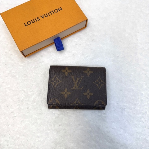 LouisVuitton路易威登LV原花Monogram咖啡色EnveloppeCarteDeVisite名片夾卡片套M63801