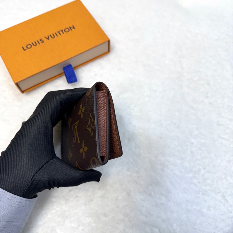 LouisVuitton路易威登LV原花Monogram咖啡色EnveloppeCarteDeVisite名片夾卡片套M63801-2