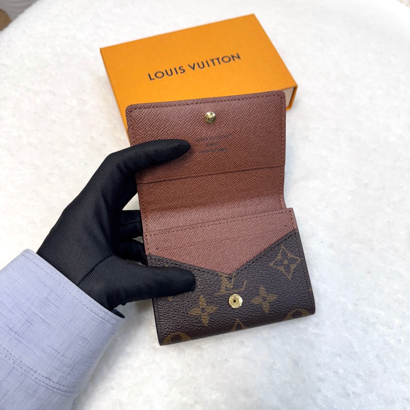 LouisVuitton路易威登LV原花Monogram咖啡色EnveloppeCarteDeVisite名片夾卡片套M63801-6