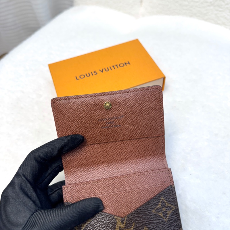 LouisVuitton路易威登LV原花Monogram咖啡色EnveloppeCarteDeVisite名片夾卡片套M63801-8
