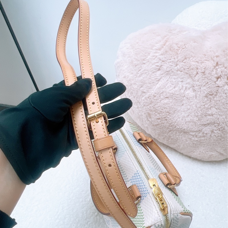 Lv speedy 20 藍綠拼色格波士頓包-12