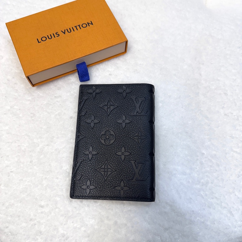 LouisVuitton路易威登LV黑色壓紋牛皮MonogramEclipse護照夾護照套M63914-1