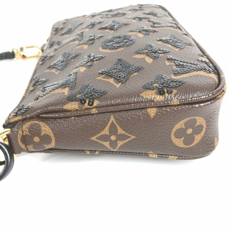 路易威登 M26473 Monogram Sequin Pochette Accessoires 手提包/配件包/肩包/帆布包/女士棕色 近全新-3