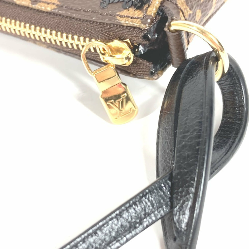 路易威登 M26473 Monogram Sequin Pochette Accessoires 手提包/配件包/肩包/帆布包/女士棕色 近全新-10