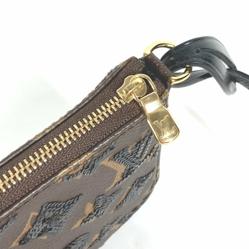 路易威登 M26473 Monogram Sequin Pochette Accessoires 手提包/配件包/肩包/帆布包/女士棕色 近全新-12