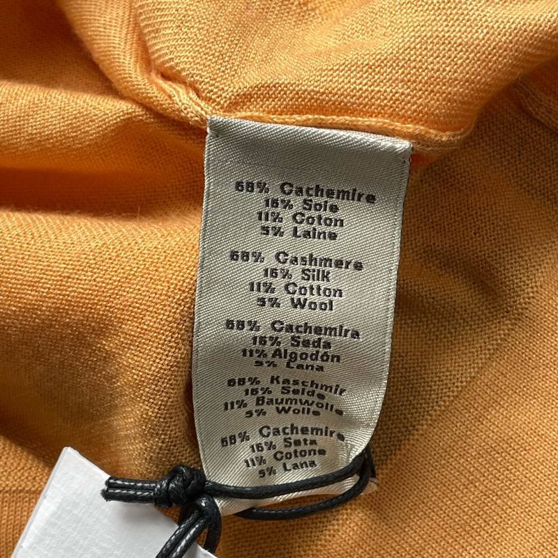 Hermes/愛馬仕/暖橙色系波浪紋高領中袖針織衫/S碼 肩寬:45 胸圍:96 衣長:66-5