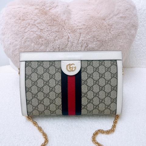 Gucci ophidia hobo 白色老花鏈條包
