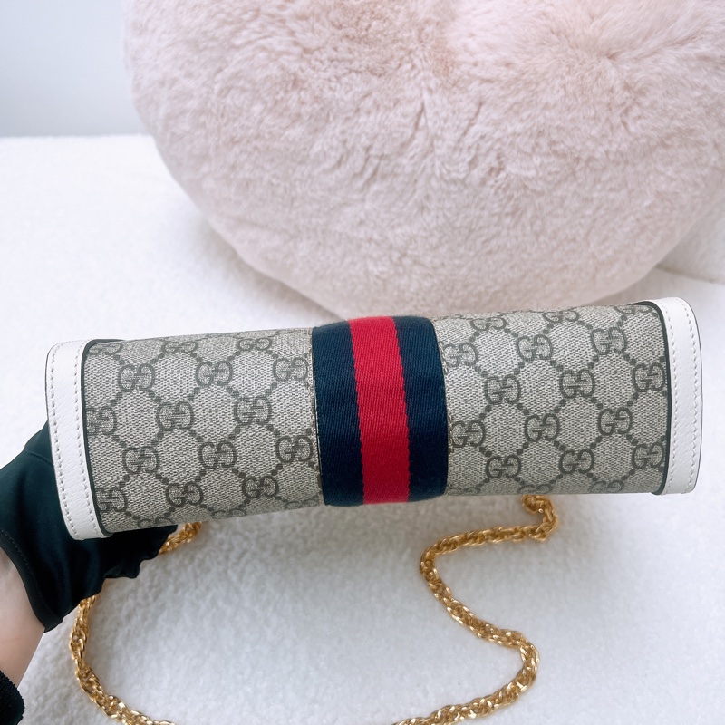 Gucci ophidia hobo 白色老花鏈條包-1