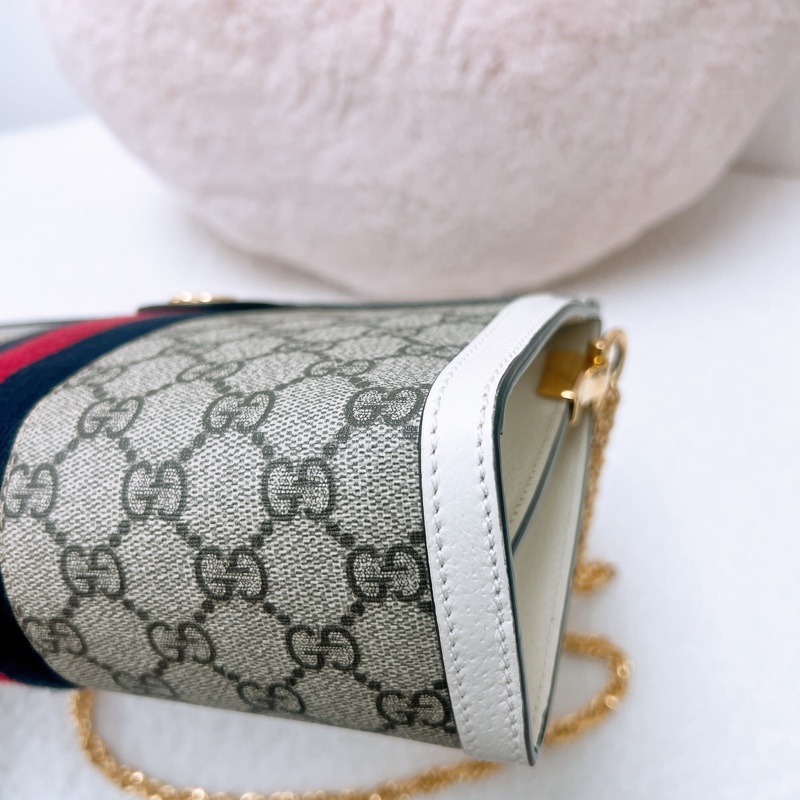 Gucci ophidia hobo 白色老花鏈條包-2