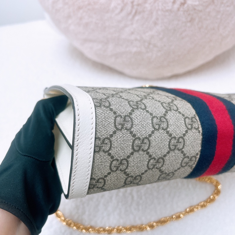 Gucci ophidia hobo 白色老花鏈條包-3