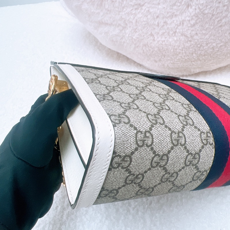 Gucci ophidia hobo 白色老花鏈條包-6