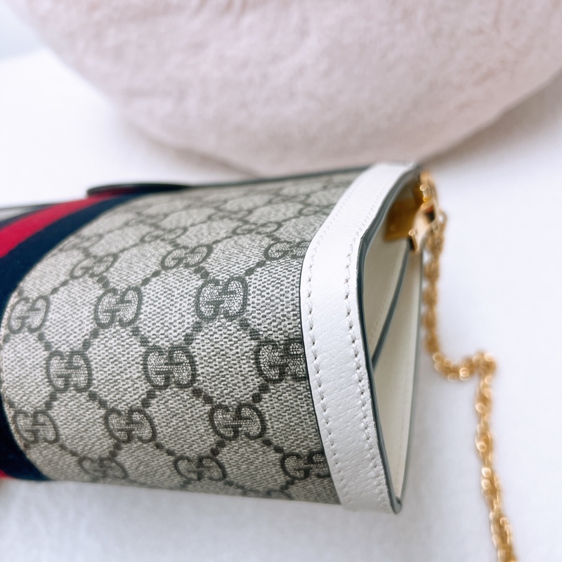 Gucci ophidia hobo 白色老花鏈條包-7