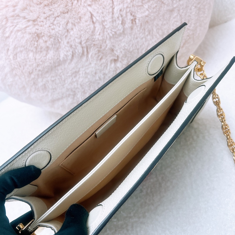 Gucci ophidia hobo 白色老花鏈條包-8