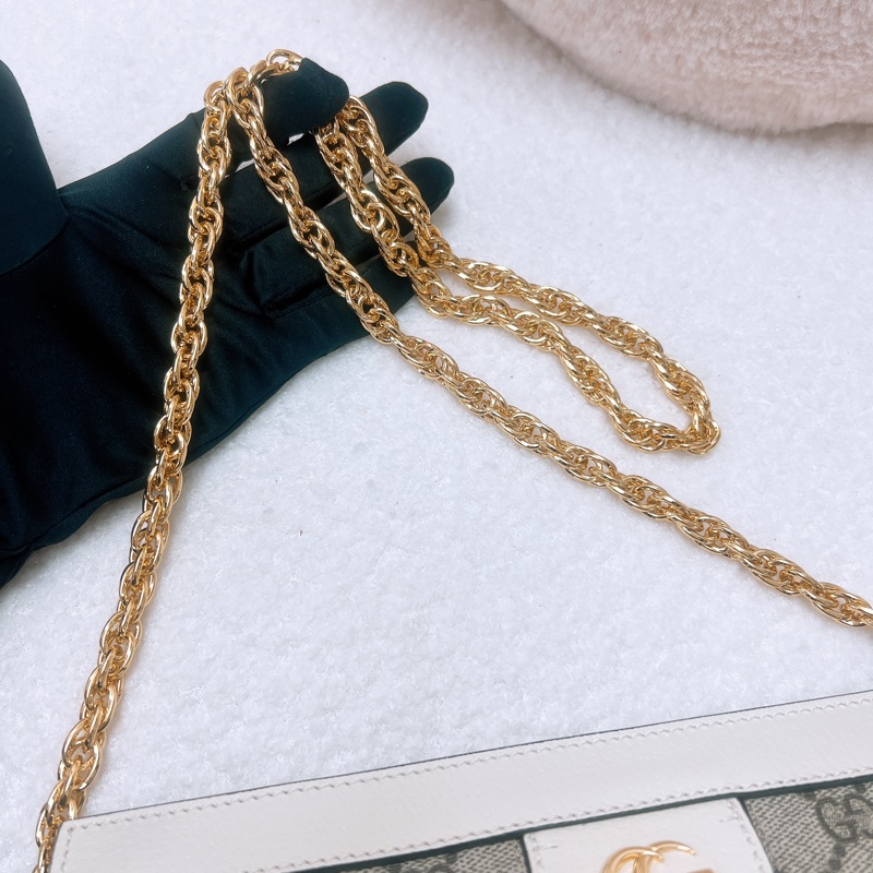 Gucci ophidia hobo 白色老花鏈條包-9