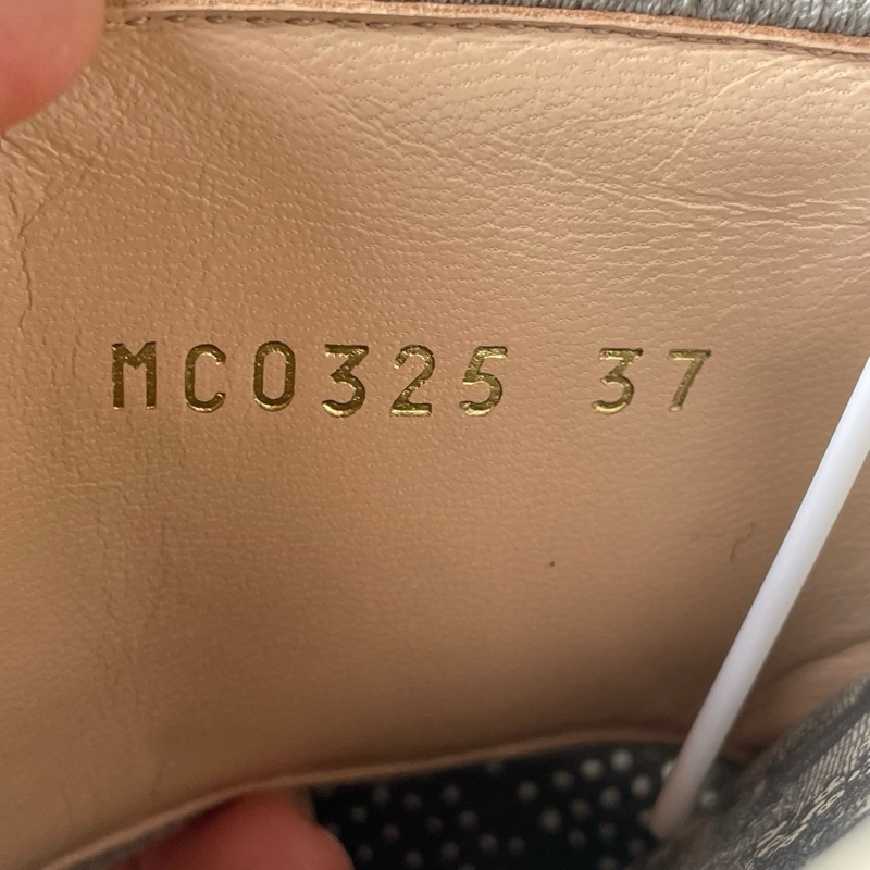 97新 dior迪奧白灰刺繡一字拖37碼-4