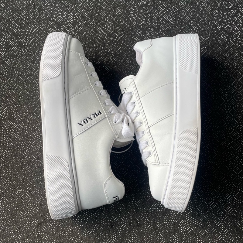 99新prada純白黑字板鞋41.5碼-5