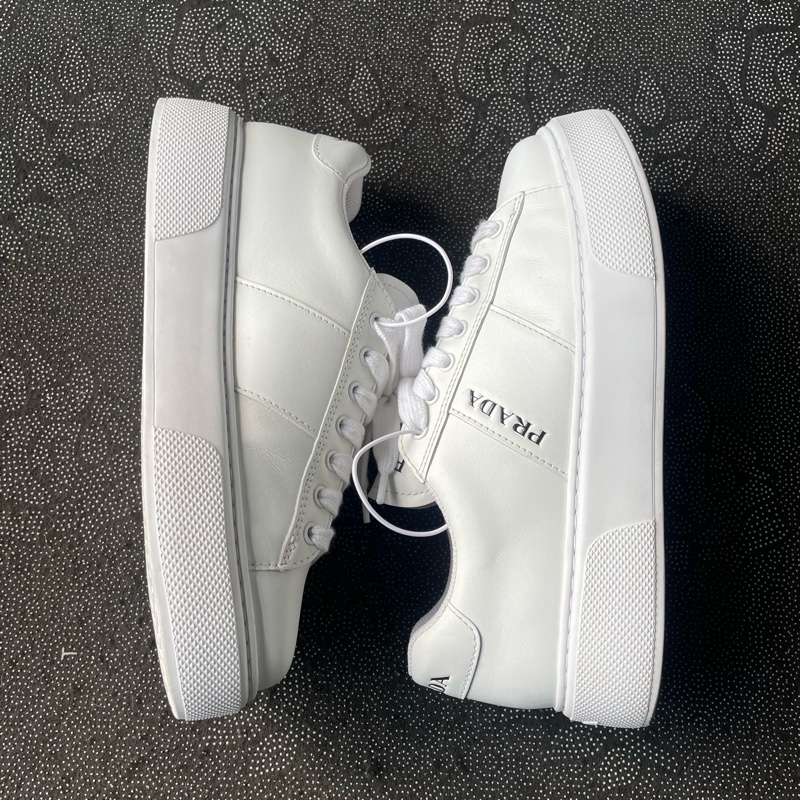 99新prada純白黑字板鞋41.5碼-6