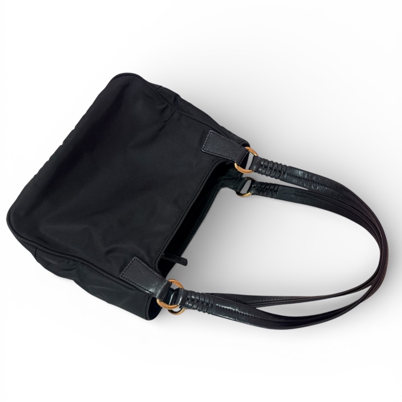 PRADA 黑金尼龍托特包-4