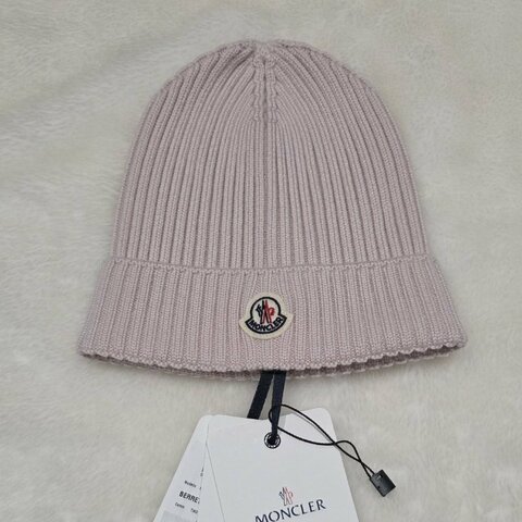 時尚MONCLER品牌LOGO羅紋粗針織羊毛帽/ 保暖帽/ 冷帽