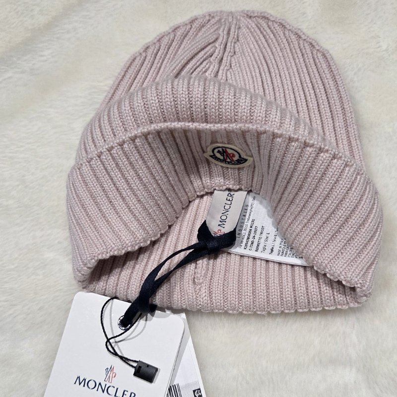 時尚MONCLER品牌LOGO羅紋粗針織羊毛帽/ 保暖帽/ 冷帽-2