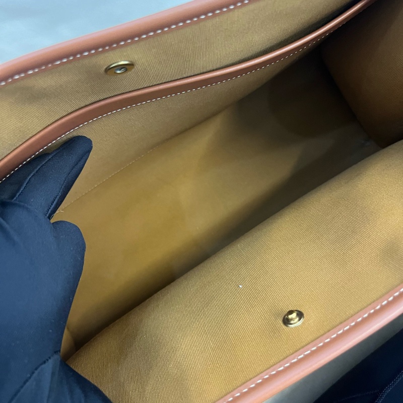 98新CELINE賽琳 Cabas Triomphe 老花滿印金色鎖飾橫款 托特包Tote包購物袋單-12