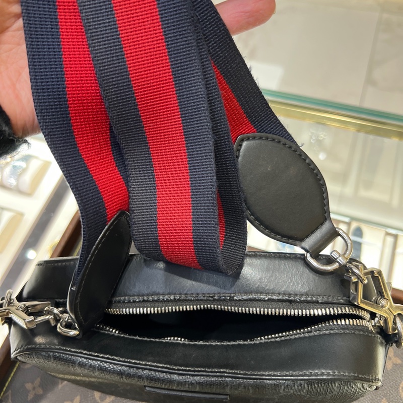 Gucci 古馳男包老花GG Supreme相機包帆布材質-14