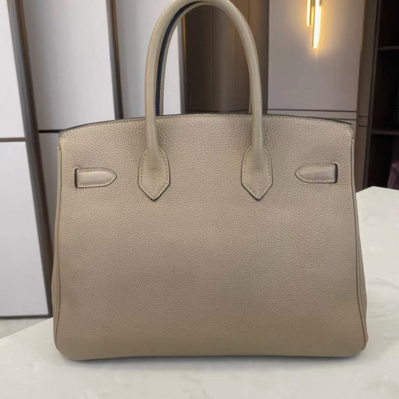 Hermes愛馬仕 birkin 30斑鳩灰togo皮銀扣框K 鎖具-3