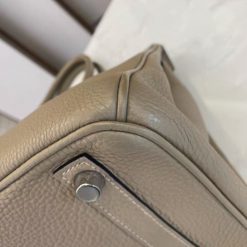 Hermes愛馬仕 birkin 30斑鳩灰togo皮銀扣框K 鎖具-4