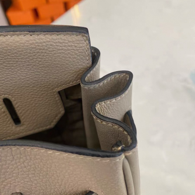 Hermes愛馬仕 birkin 30斑鳩灰togo皮銀扣框K 鎖具-6
