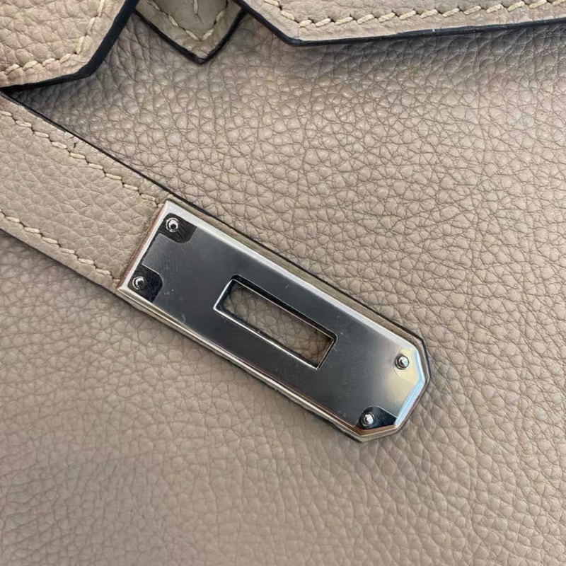 Hermes愛馬仕 birkin 30斑鳩灰togo皮銀扣框K 鎖具-7