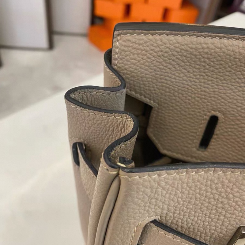 Hermes愛馬仕 birkin 30斑鳩灰togo皮銀扣框K 鎖具-8