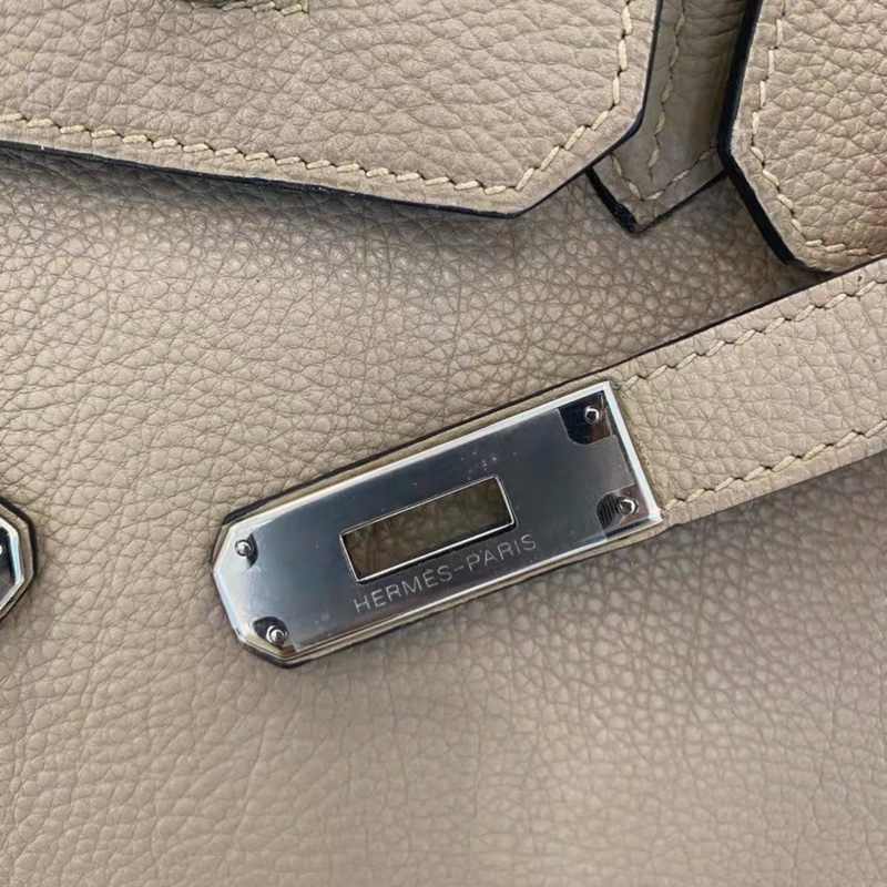 Hermes愛馬仕 birkin 30斑鳩灰togo皮銀扣框K 鎖具-11