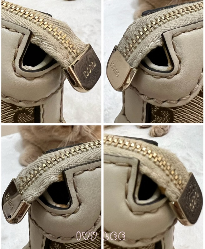 Gucci 烏木色 緹花帆布 白色牛皮飾邊 兩用包 247902 斜背包 肩背手提 正品 二手精品-15