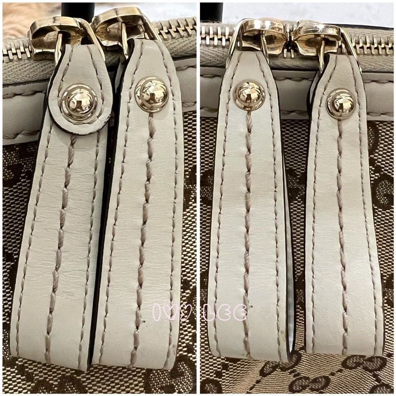 Gucci 烏木色 緹花帆布 白色牛皮飾邊 兩用包 247902 斜背包 肩背手提 正品 二手精品-16