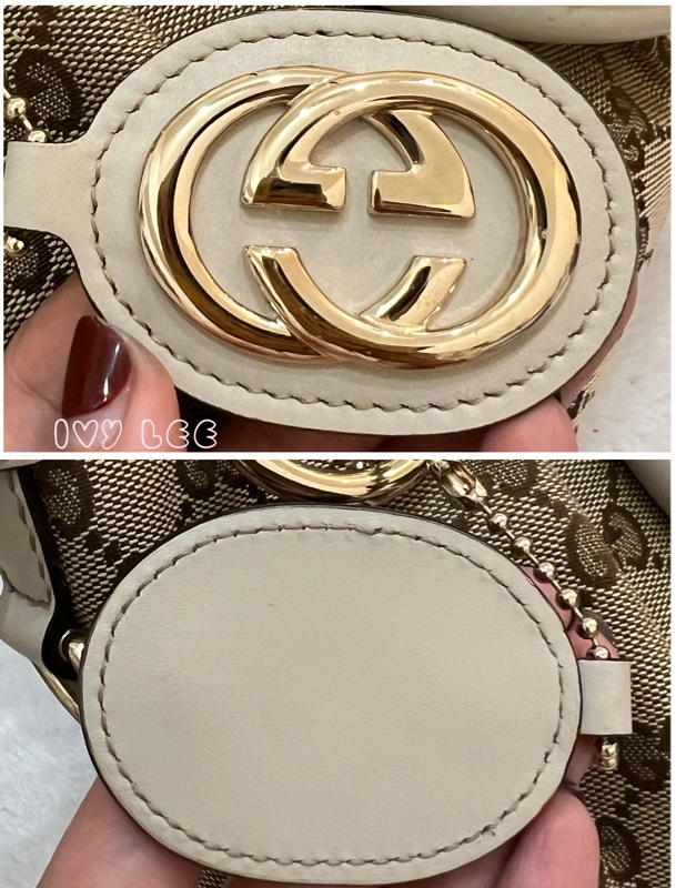 Gucci 烏木色 緹花帆布 白色牛皮飾邊 兩用包 247902 斜背包 肩背手提 正品 二手精品-19
