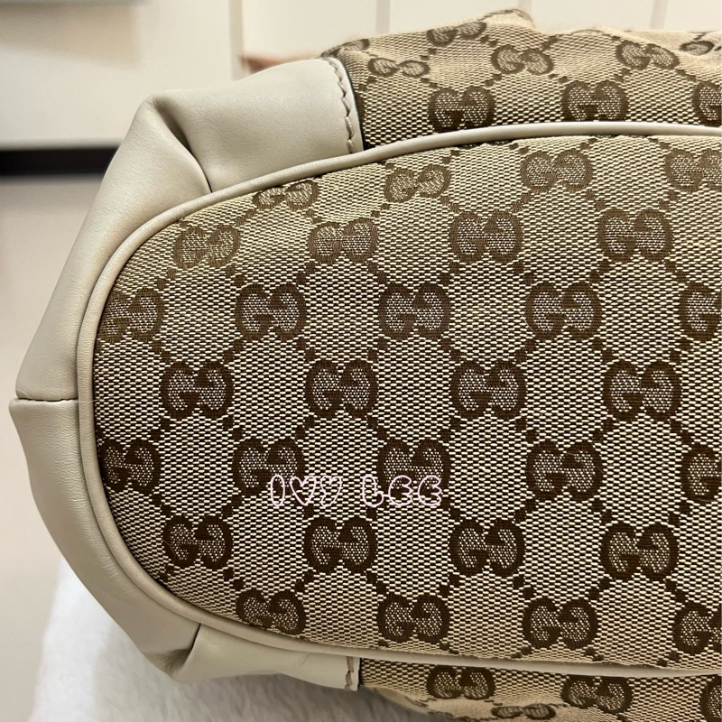 Gucci 烏木色 緹花帆布 白色牛皮飾邊 兩用包 247902 斜背包 肩背手提 正品 二手精品-31