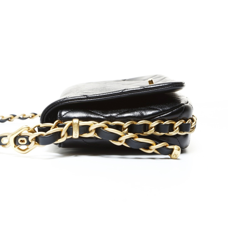 香奈兒 (CHANEL) Matelasse 鏈條肩背包,黑色,WS26058-2