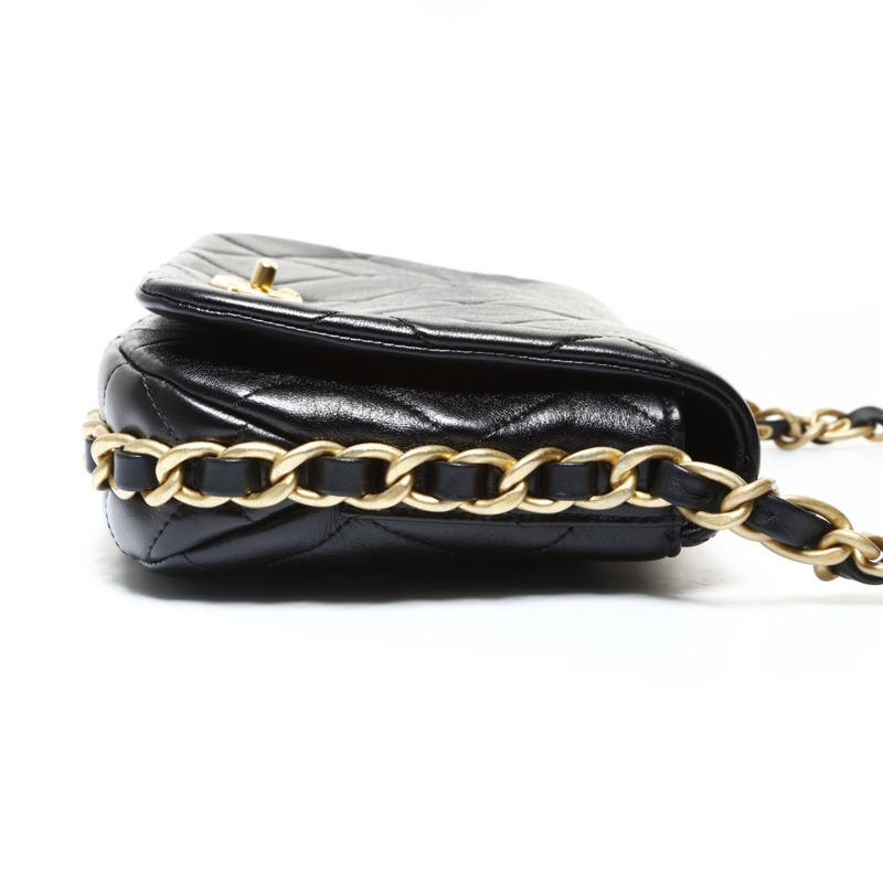 香奈兒 (CHANEL) Matelasse 鏈條肩背包,黑色,WS26058-3