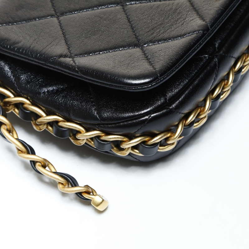 香奈兒 (CHANEL) Matelasse 鏈條肩背包,黑色,WS26058-4