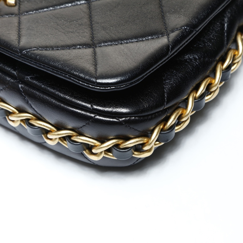 香奈兒 (CHANEL) Matelasse 鏈條肩背包,黑色,WS26058-5