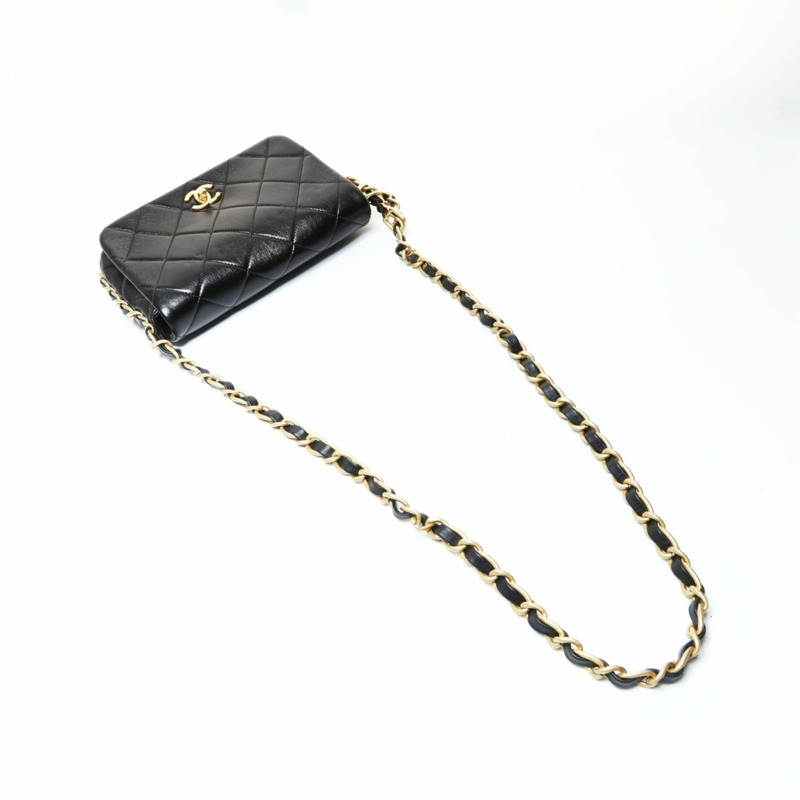 香奈兒 (CHANEL) Matelasse 鏈條肩背包,黑色,WS26058-8