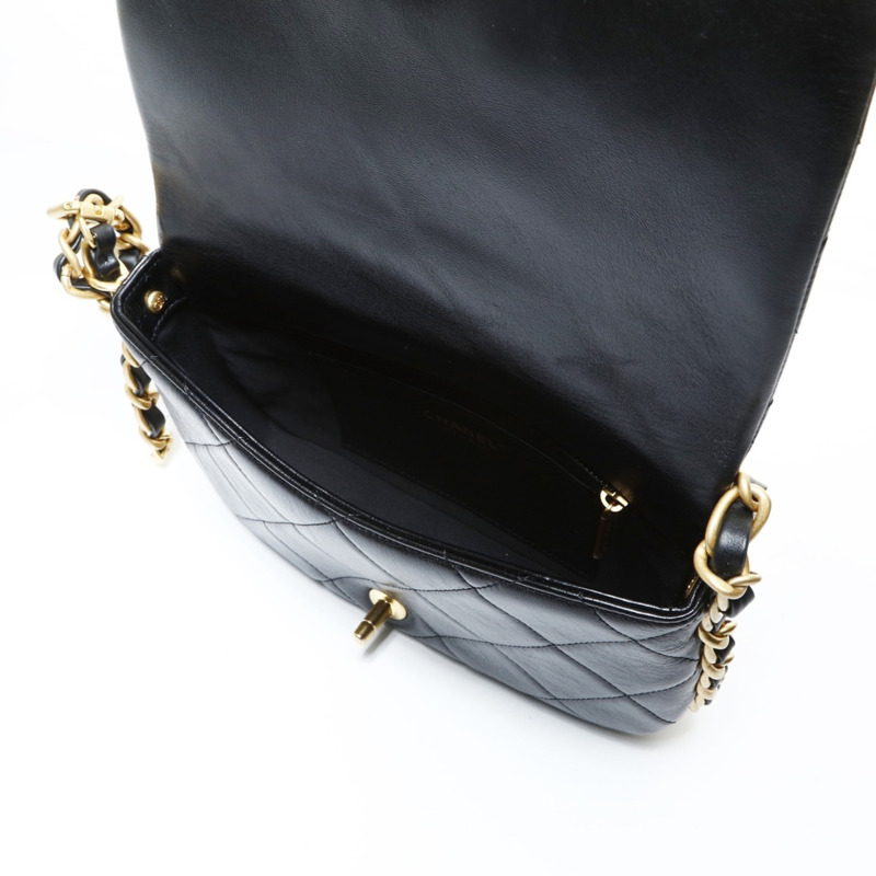 香奈兒 (CHANEL) Matelasse 鏈條肩背包,黑色,WS26058-11