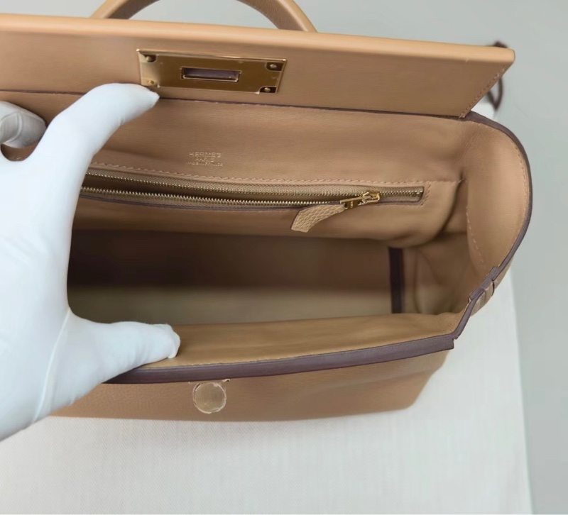 愛馬仕餅乾色金扣2424小號 29cm-5