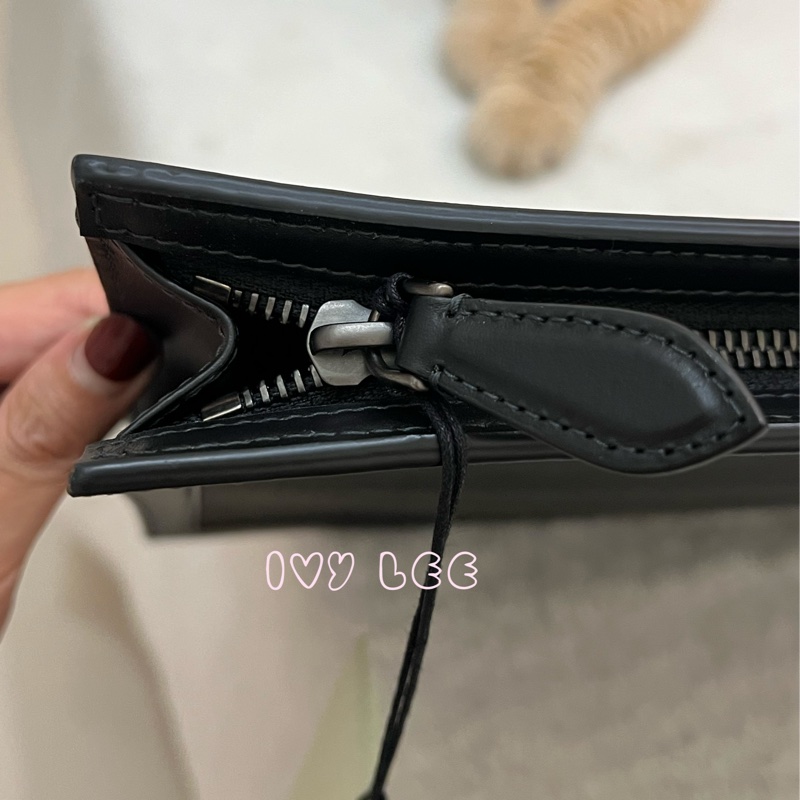 BURBERRY 黑 炭灰色 格紋拉鍊 手拿包 電腦包 正品 二手精品-5