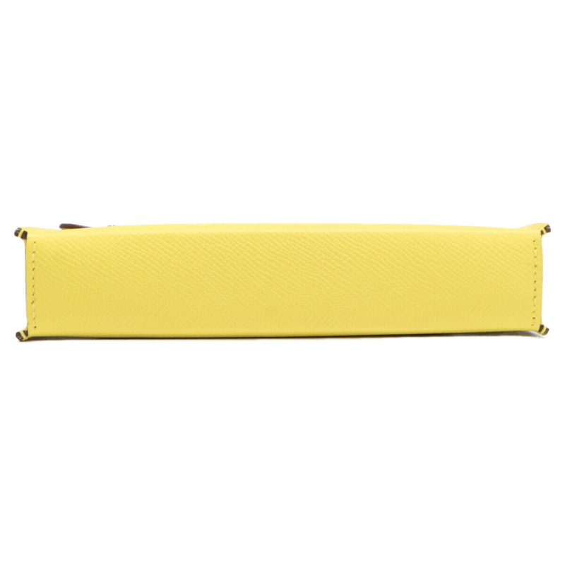愛馬仕 B 字壓紋 Epsom 皮革 Nap to Go 皮夾單肩包,淺黃色,女士款-2